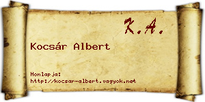 Kocsár Albert névjegykártya
