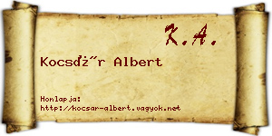 Kocsár Albert névjegykártya